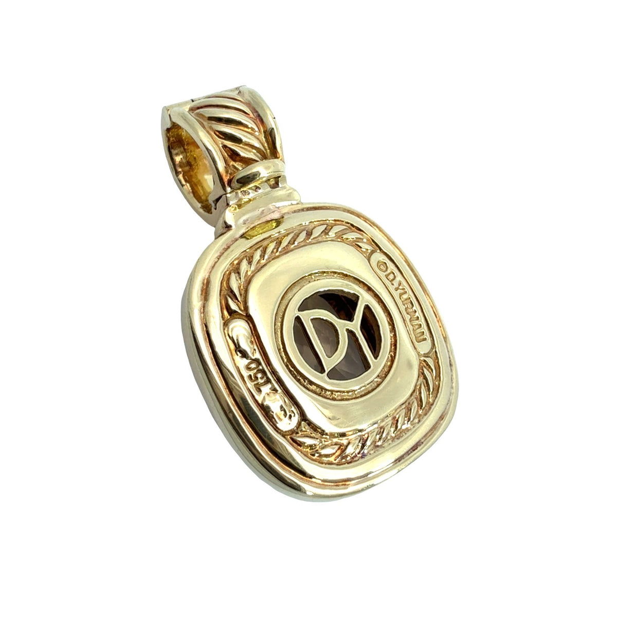 David Yurman 18k Yellow Gold Cushion-Cut 6.03tcw Citrine Enhancer Pendant5