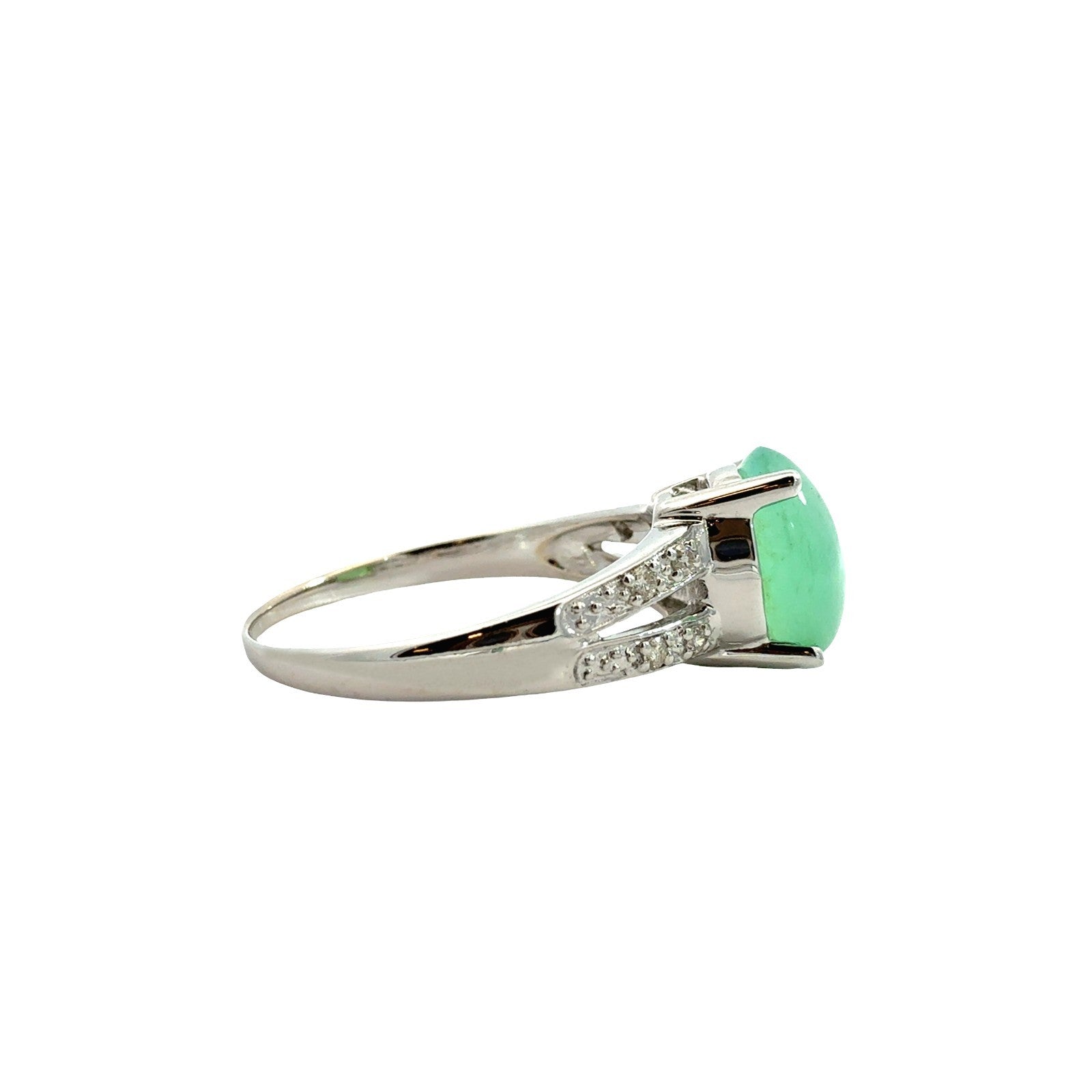 14k White Gold 1.01tcw Opal and 0.15cttw Diamond Split Shank Ring2