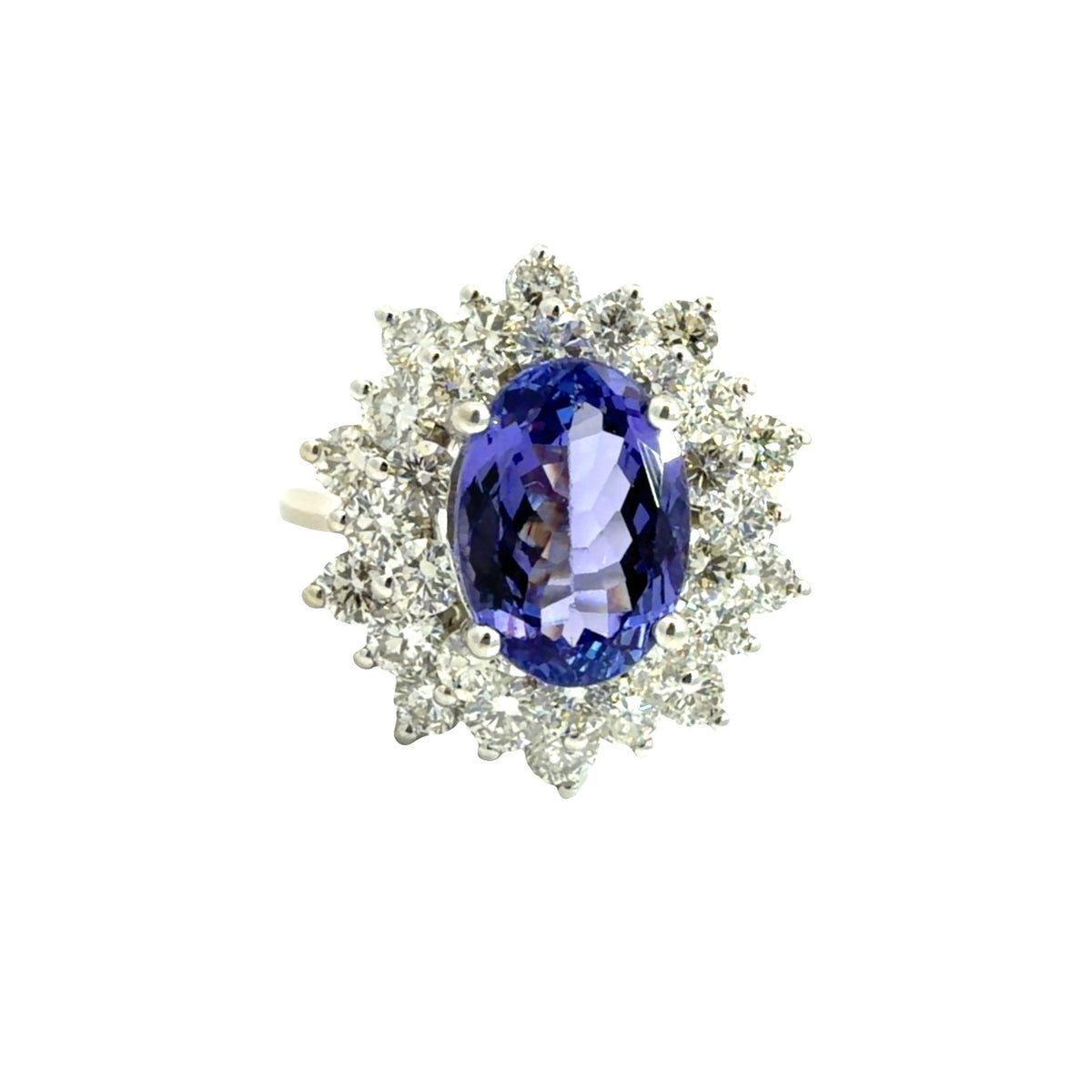 14k White Gold 3.50ctw Tanzanite 1.70ctw Diamond Ring-AIGL Appraisal Included1