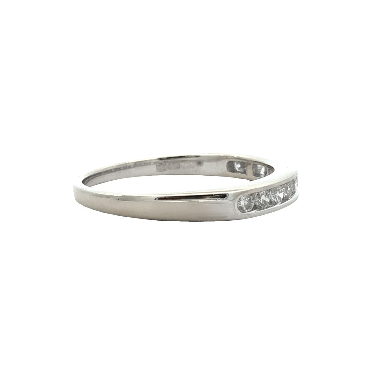18k White Gold and 0.30ctw Channel Set Diamond Band Size 7.752