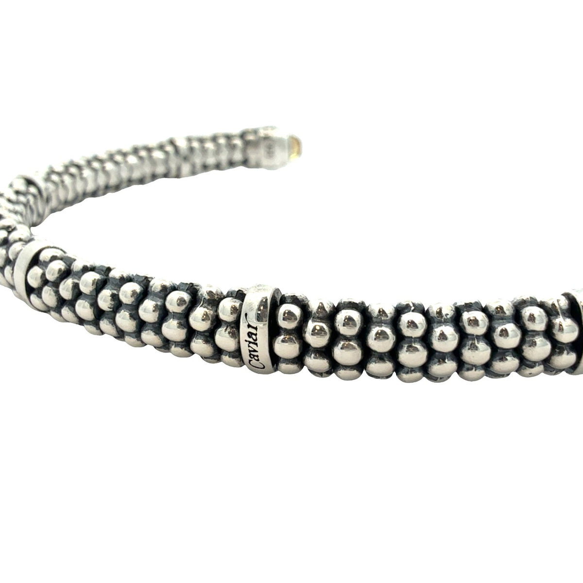 LAGOS Caviar Sterling Silver and Citrine Cuff Bracelet Medium 6.5"5