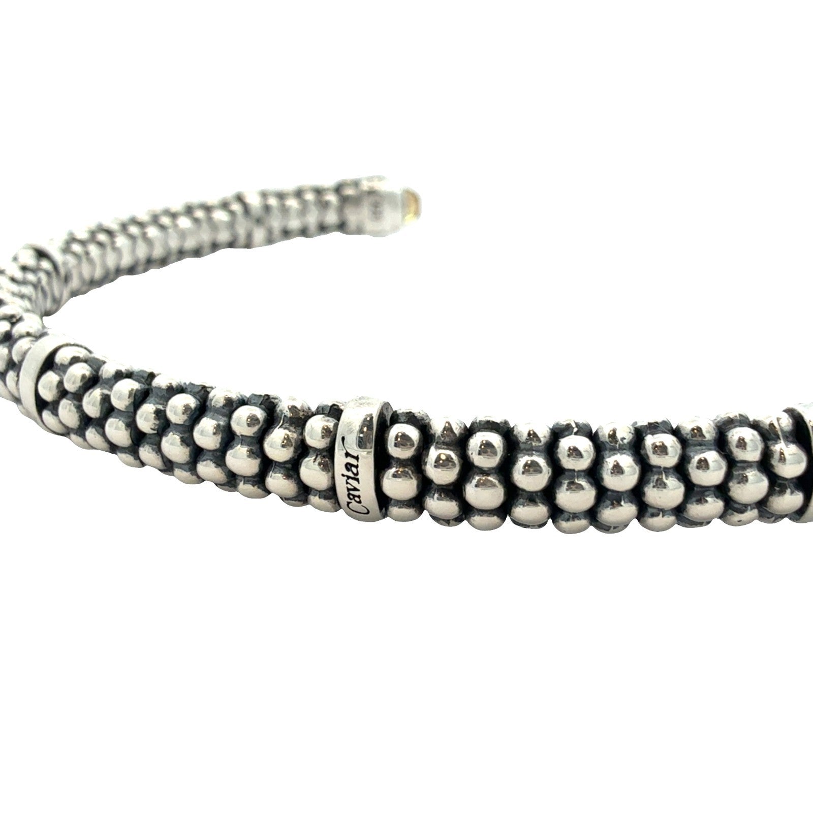 LAGOS Caviar Sterling Silver and Citrine Cuff Bracelet Medium 6.5"5