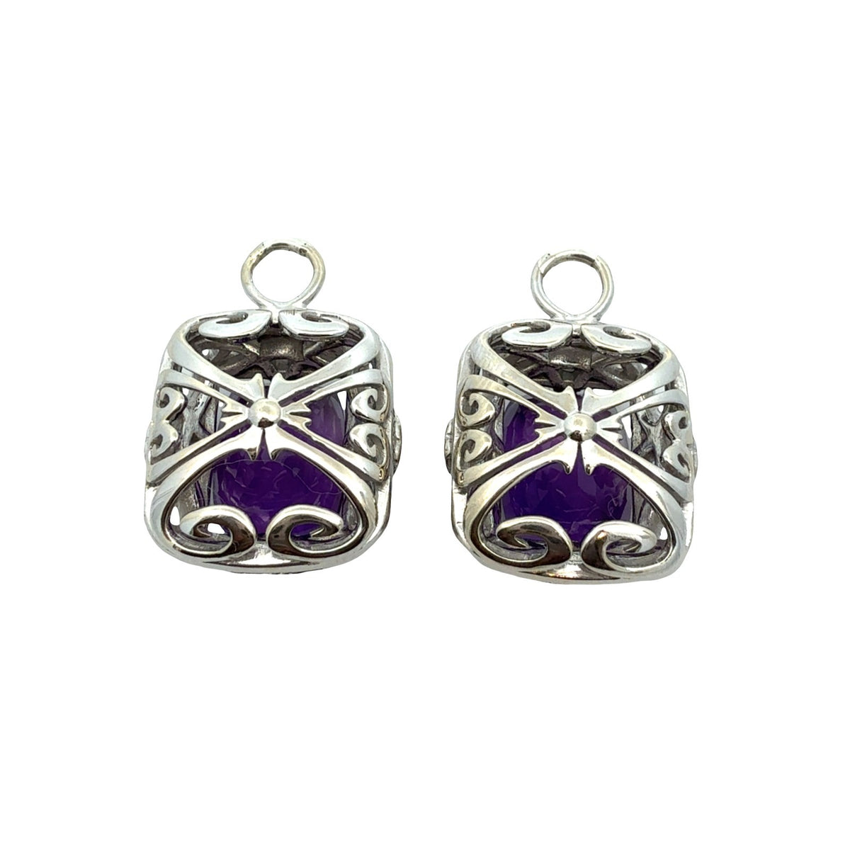 14k White Gold and 4.54cttw Amethyst Earring Jackets4