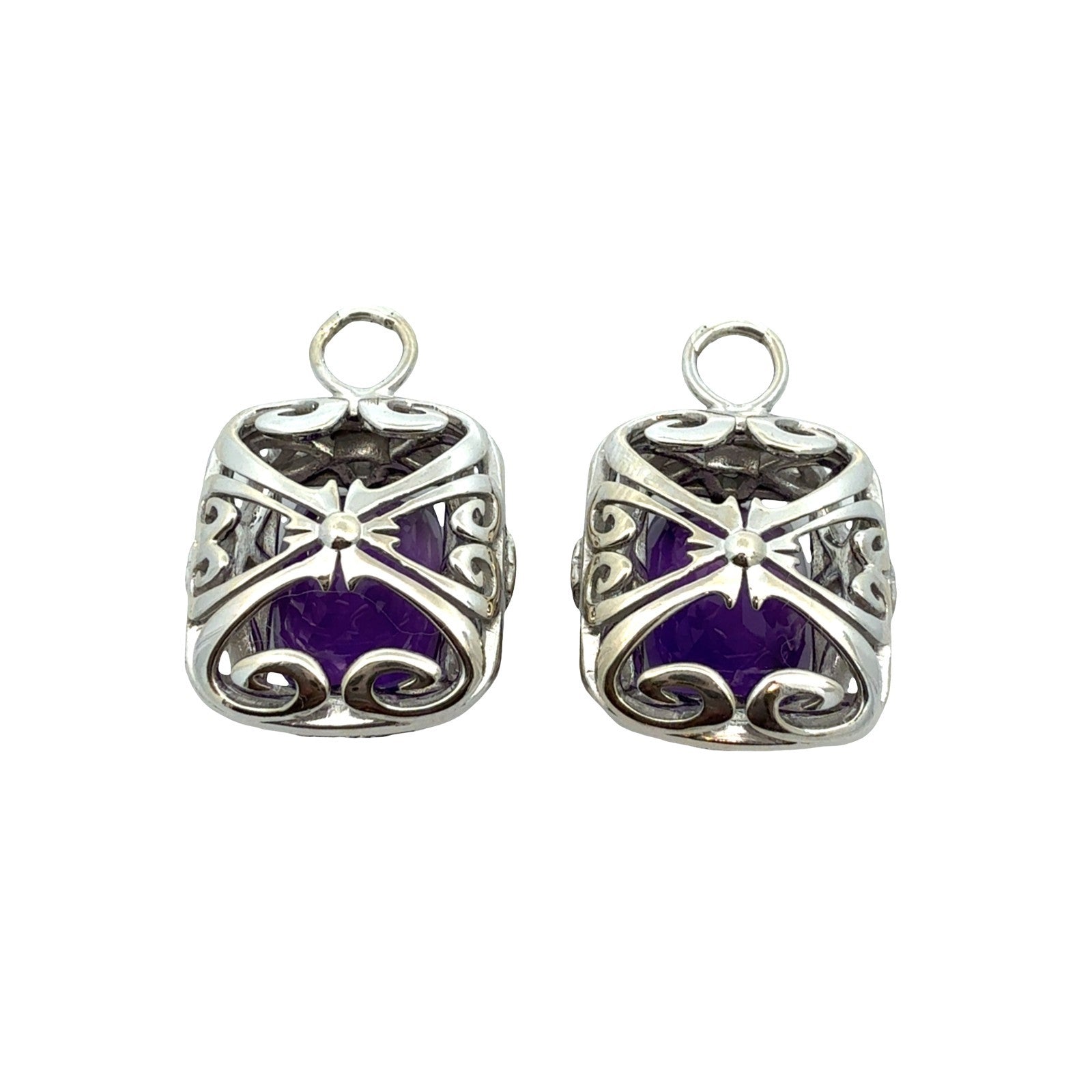 14k White Gold and 4.54cttw Amethyst Earring Jackets4