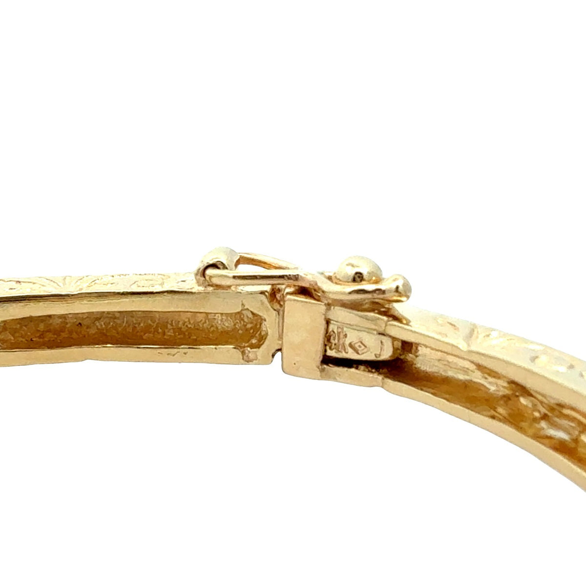 Vintage 13k Yellow Gold and 0.45cttw Diamond Filigree Hinged Bangle Bracelet5