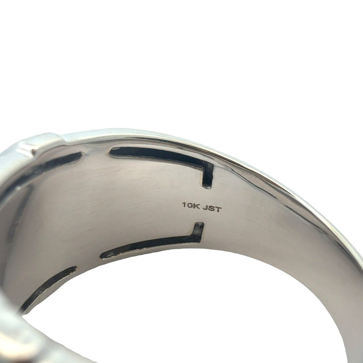 10k White Gold Round & Baguette 1.56cttw Diamond Wide Band Ring5