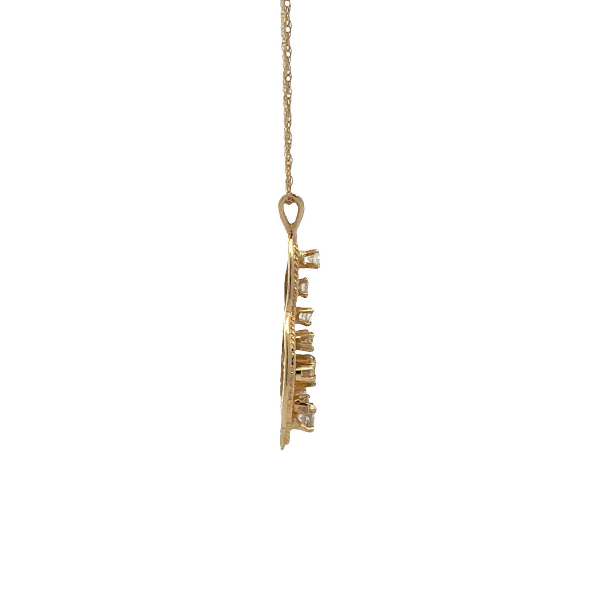 Paul Finelt 14k Yellow Gold Filigree and 0.57ctw Diamond Teardrop Necklace 18"1