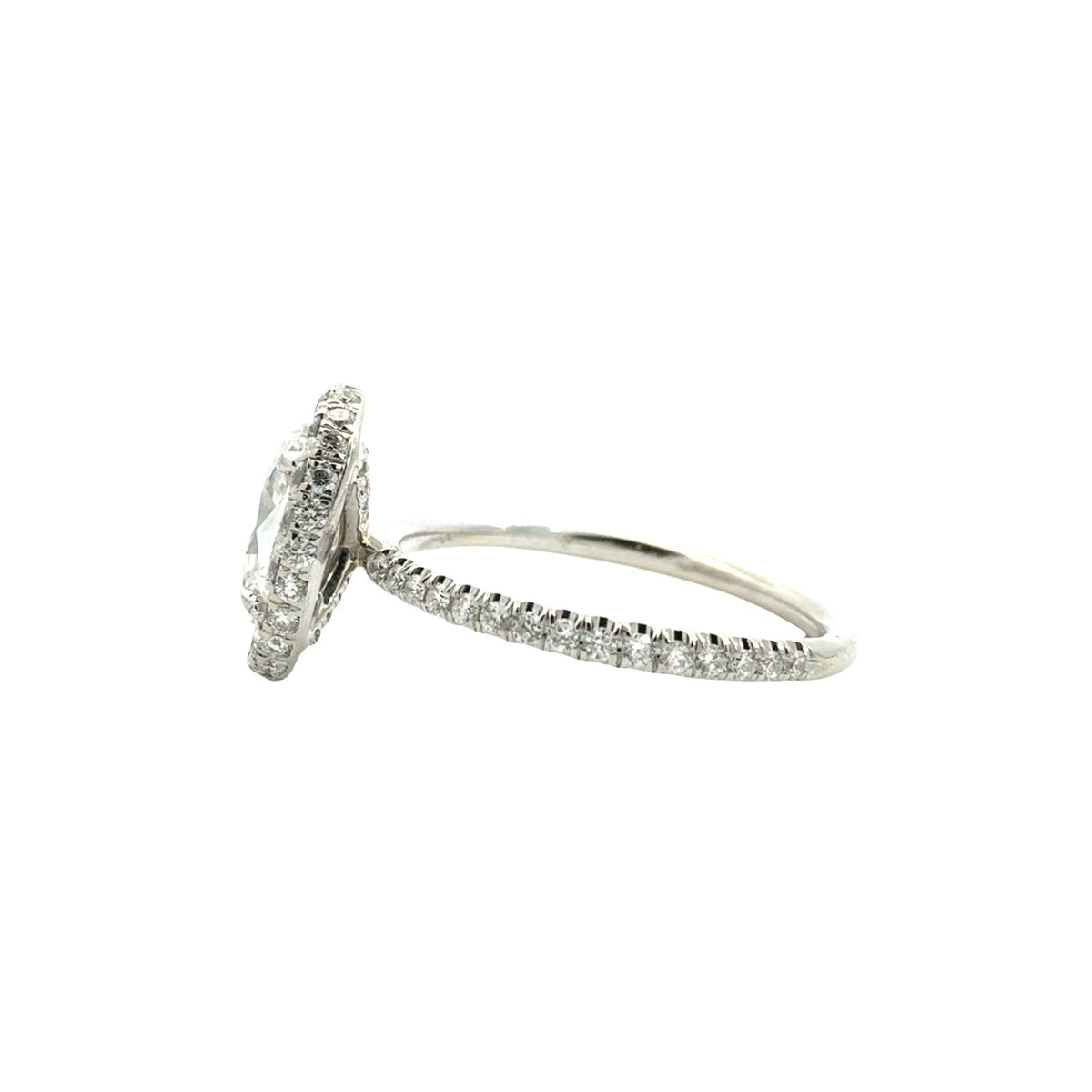 14k White Gold 2.04cttw Oval Halo Diamond Engagement Ring and Band Bridal Set 6