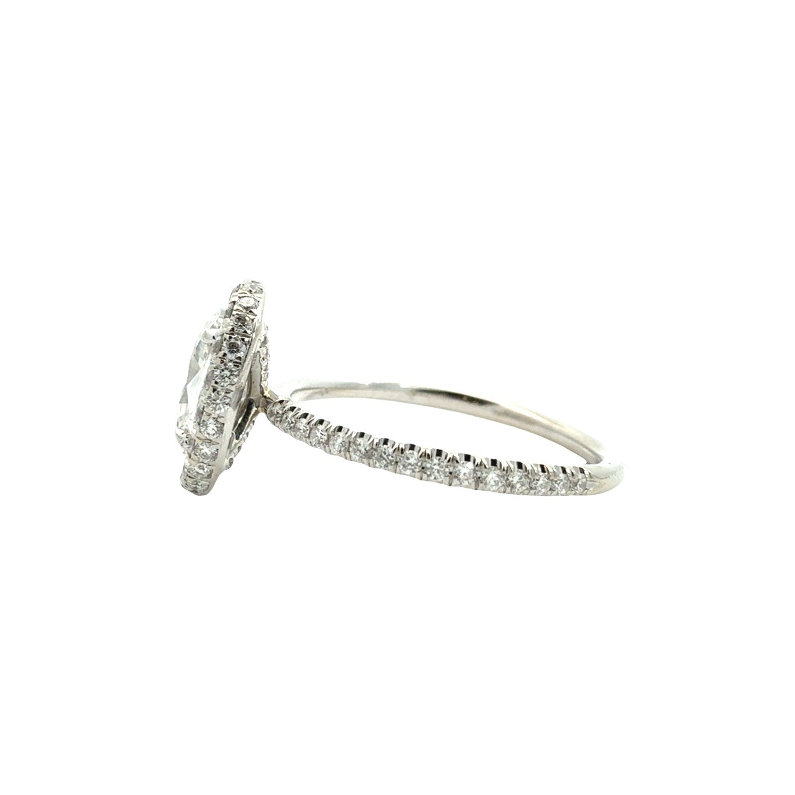14k White Gold 2.04cttw Oval Halo Diamond Engagement Ring and Band Bridal Set 6