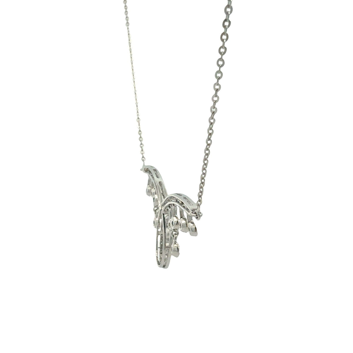 14k White Gold Multi Color 0.83cttw Diamond Fringe Pendant Necklace 2