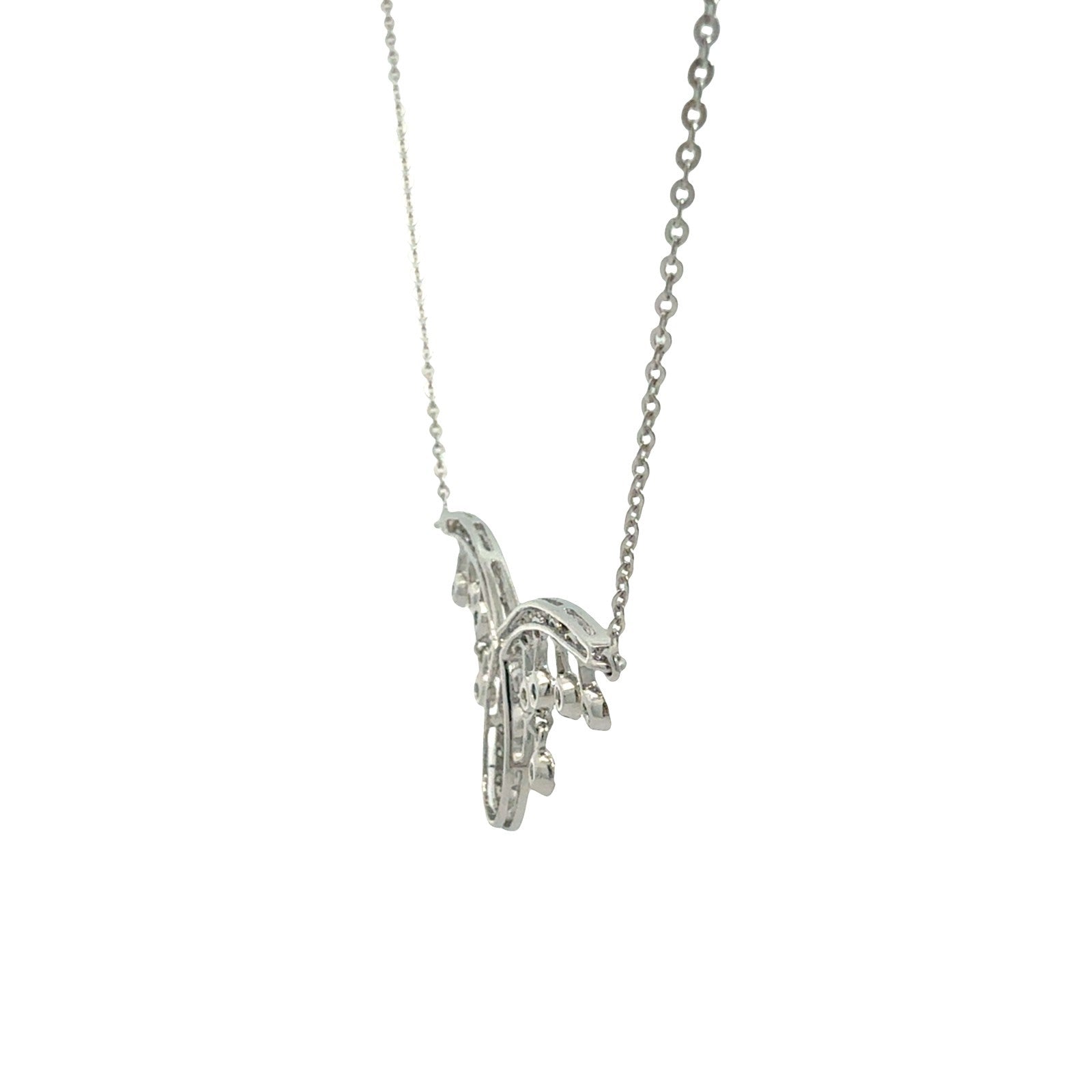 14k White Gold Multi Color 0.83cttw Diamond Fringe Pendant Necklace 2
