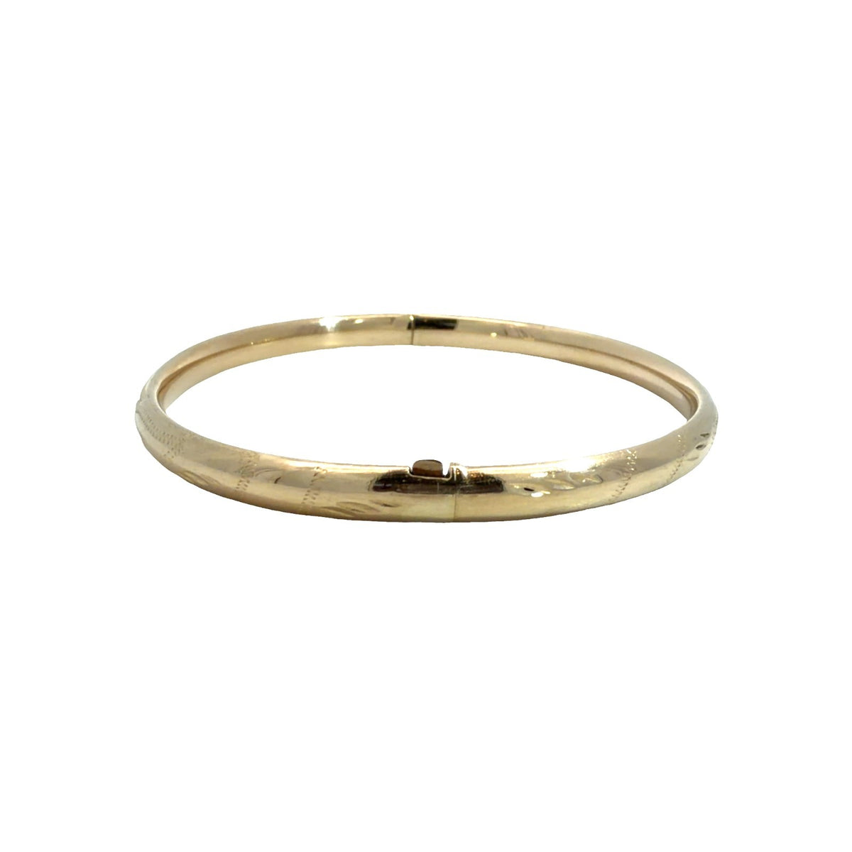 14k Yellow Gold Etched Bangle Bracelet1