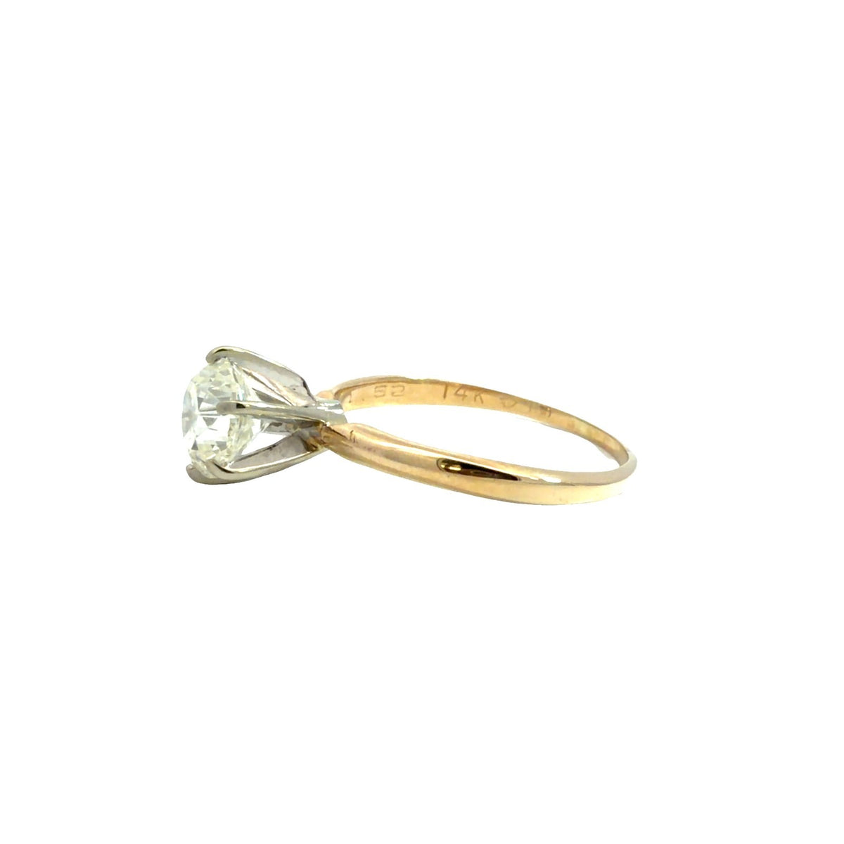 14k Yellow Gold Round Brilliant Solitaire 1.21cttw Diamond Engagement Ring 73