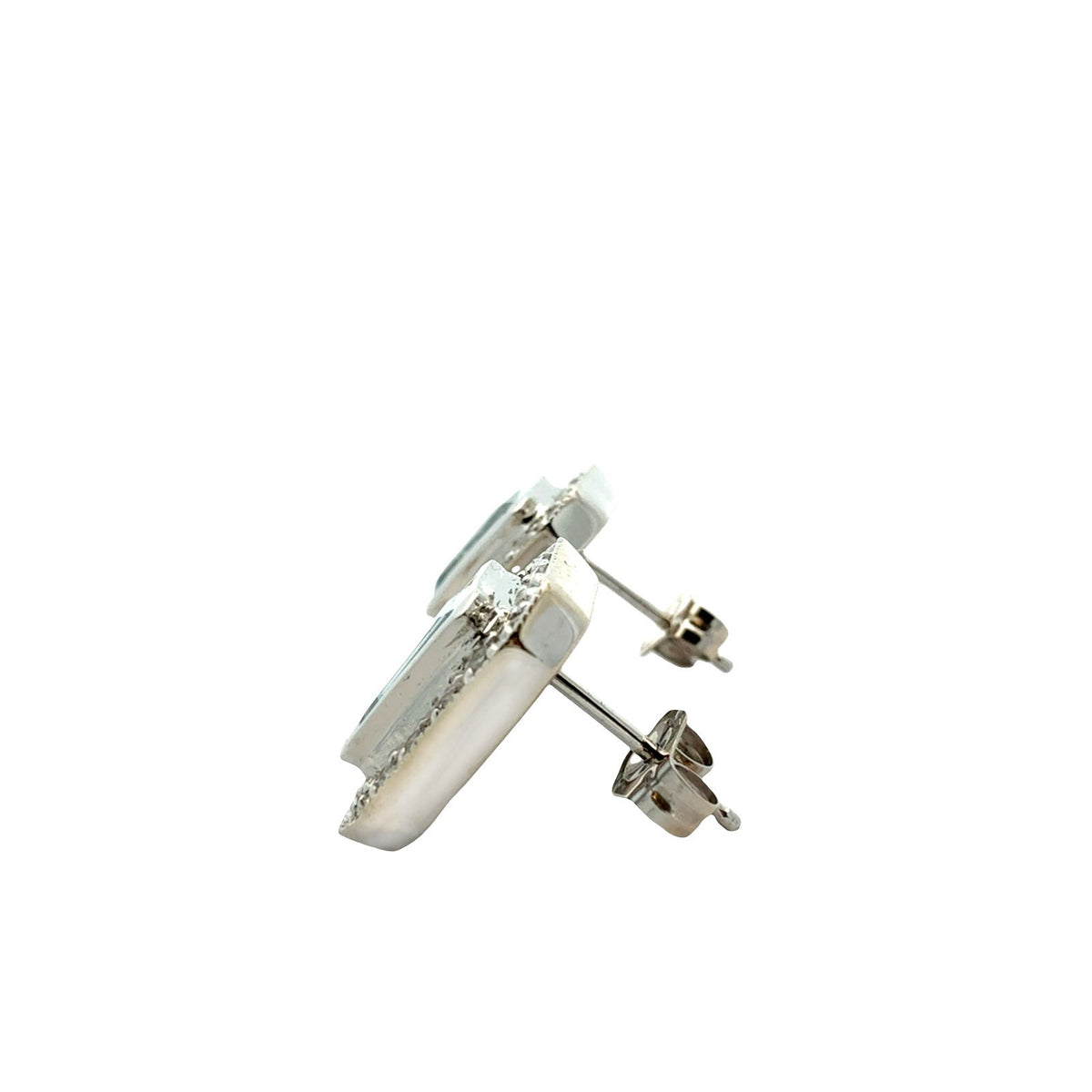 14k White Gold 1.97cttw Aquamarine andd 0.22cttw Diamond Halo Stud Earrings2
