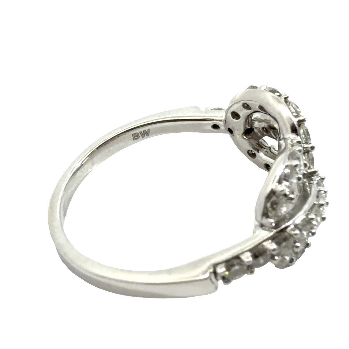 14k White Gold 0.93ctw Round Brilliant Diamond Infinity Ring Size 7.54