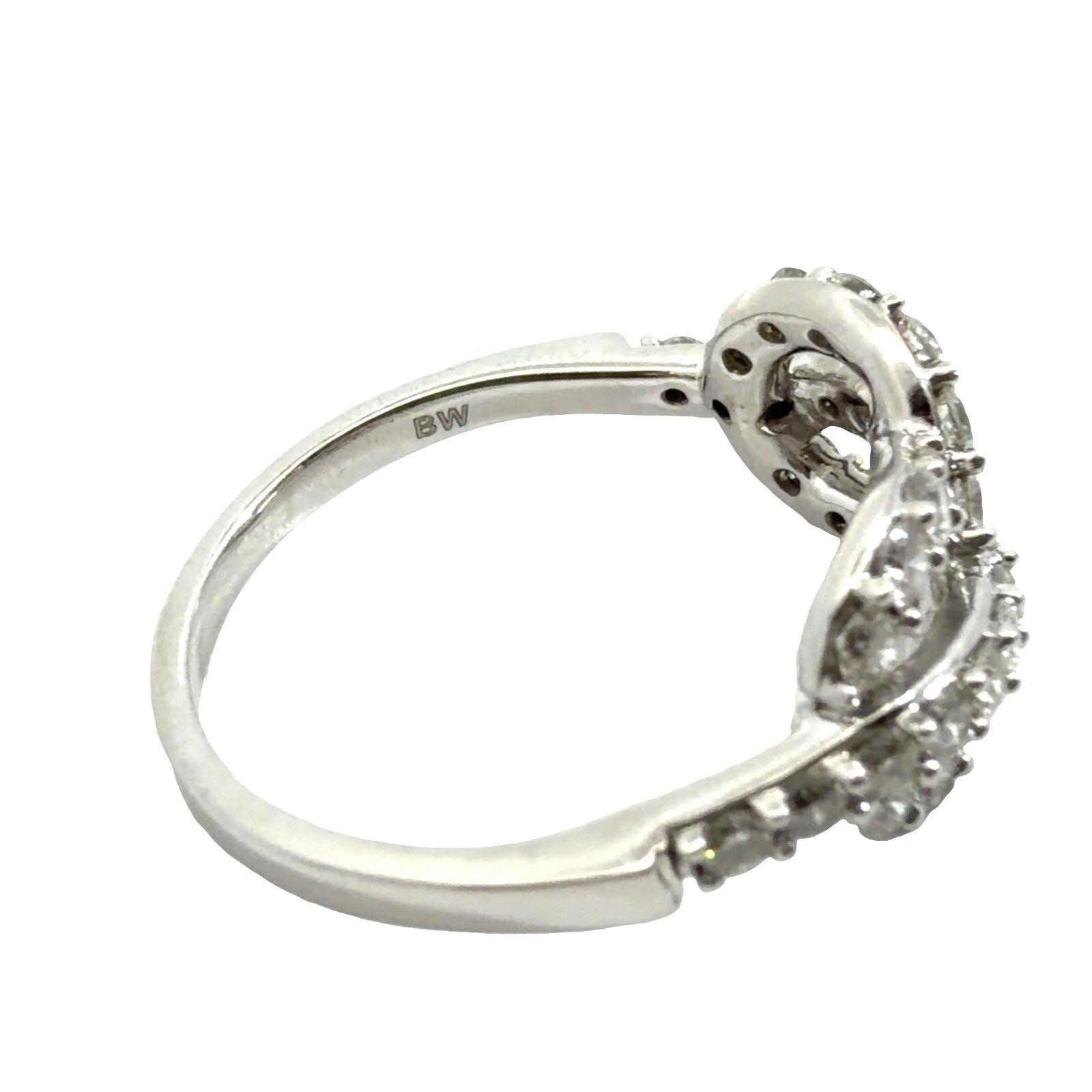 14k White Gold 0.93ctw Round Brilliant Diamond Infinity Ring Size 7.54