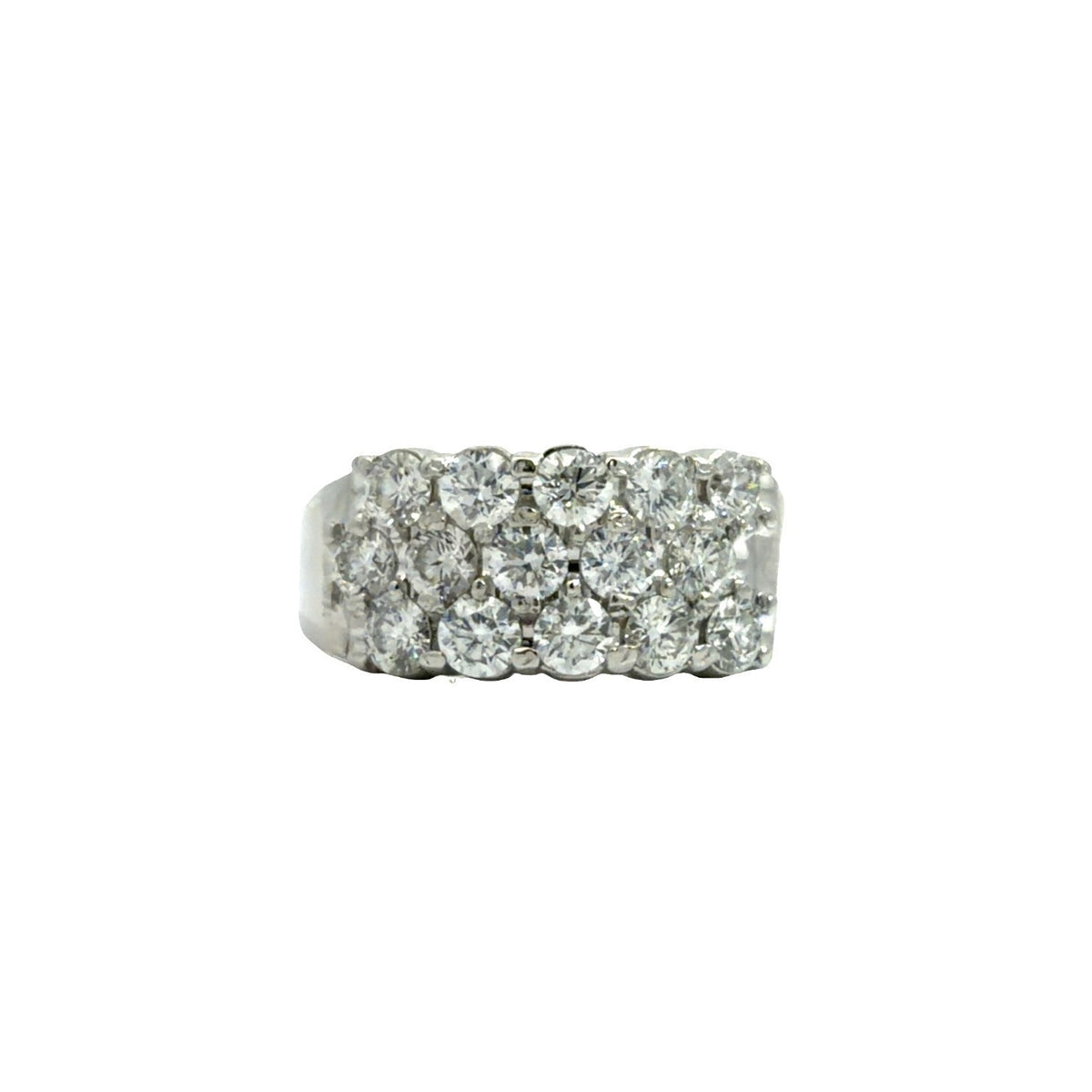 14k White Gold 1.35cttw Diamond Cluster Ring Size 6.750
