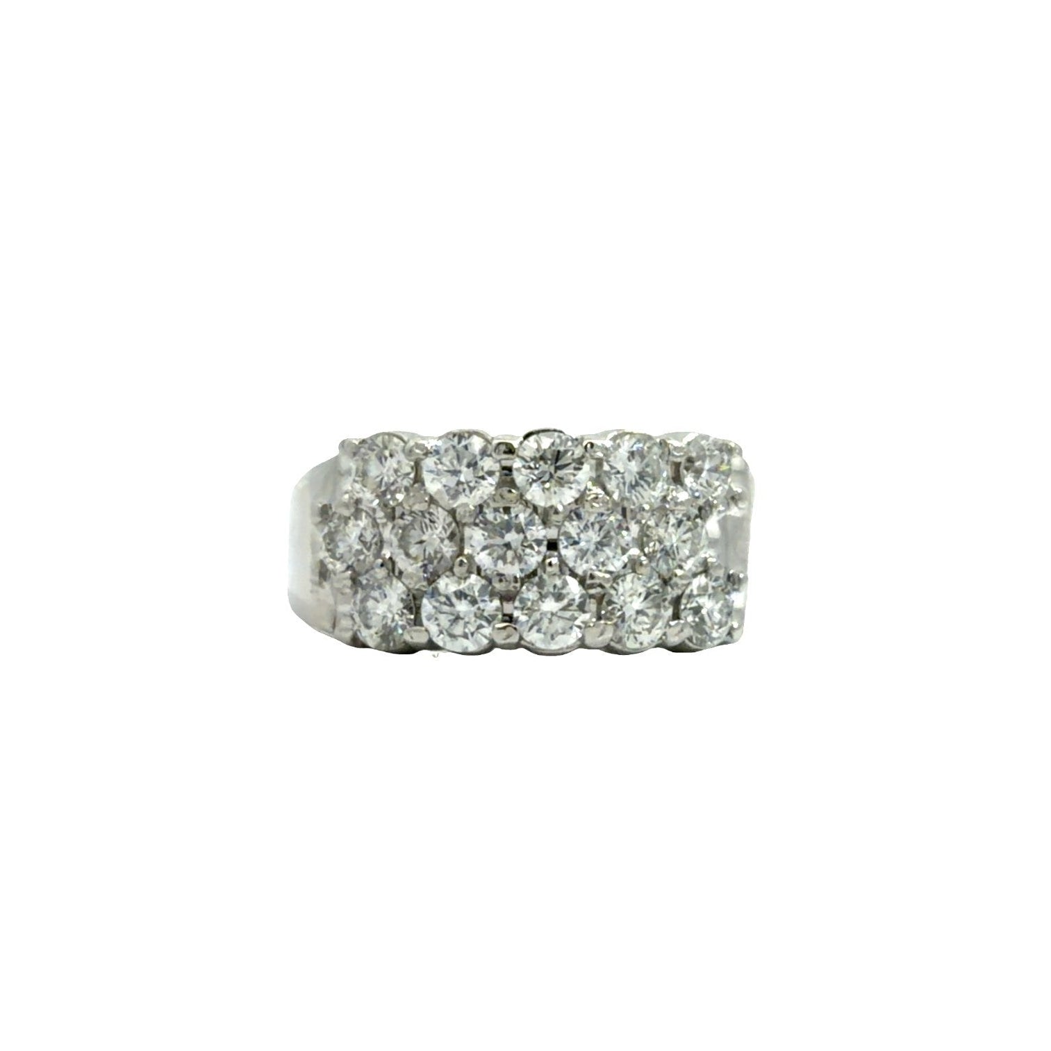 14k White Gold 1.35cttw Diamond Cluster Ring Size 6.750