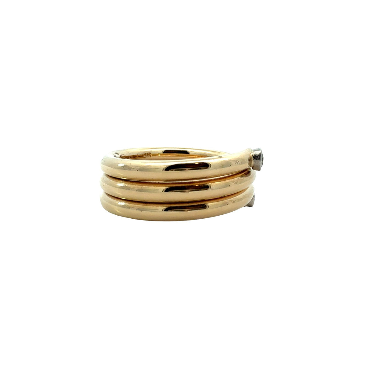 14k Yellow Gold 0.09cttw Bezel-Set Diamond Wrap Ring1