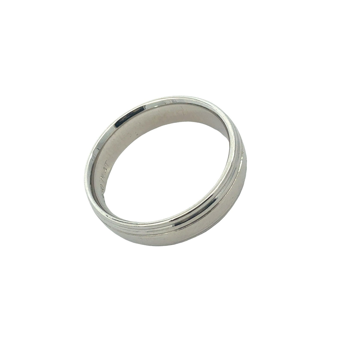 Men's Platinum Grooved Wedding Band2