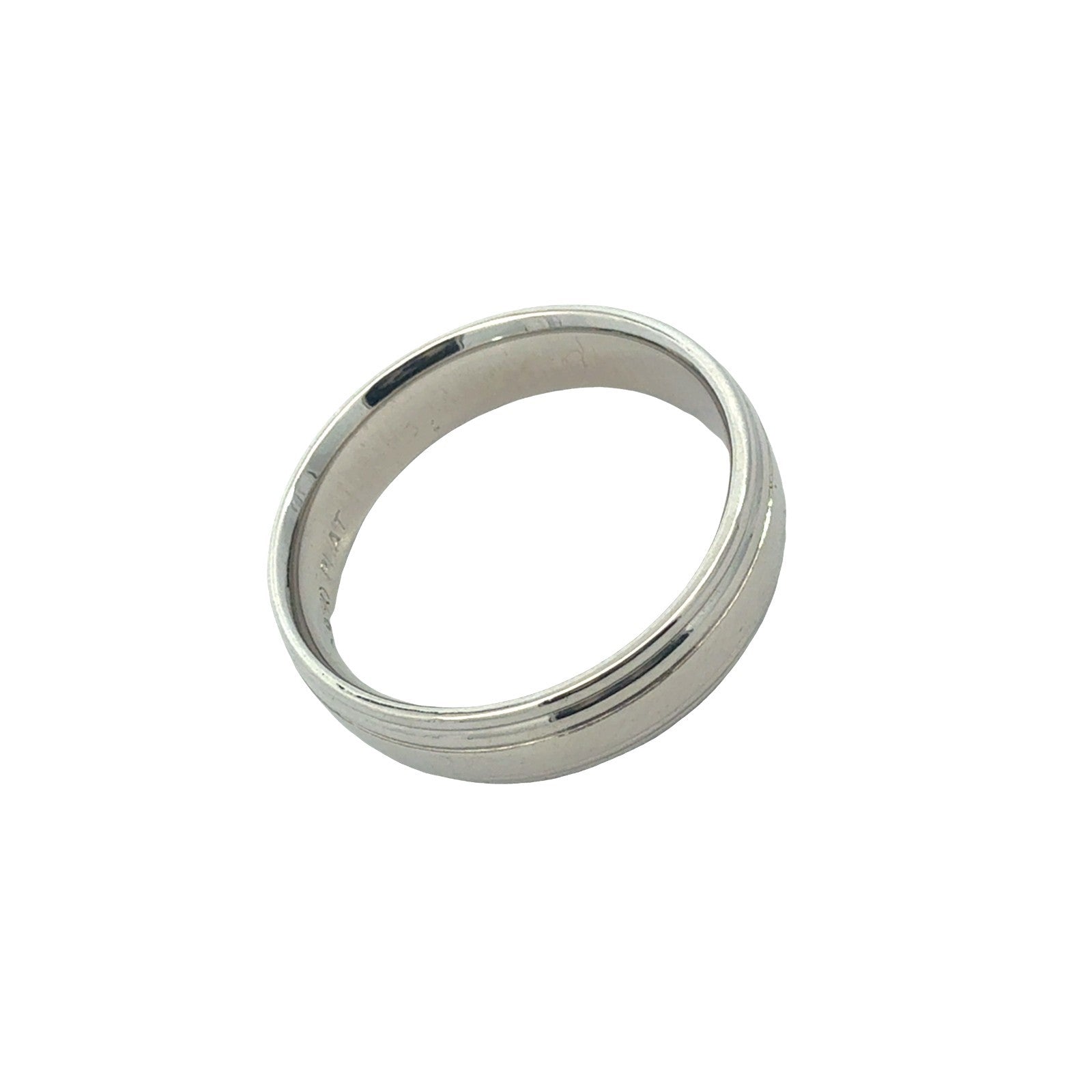 Men's Platinum Grooved Wedding Band2