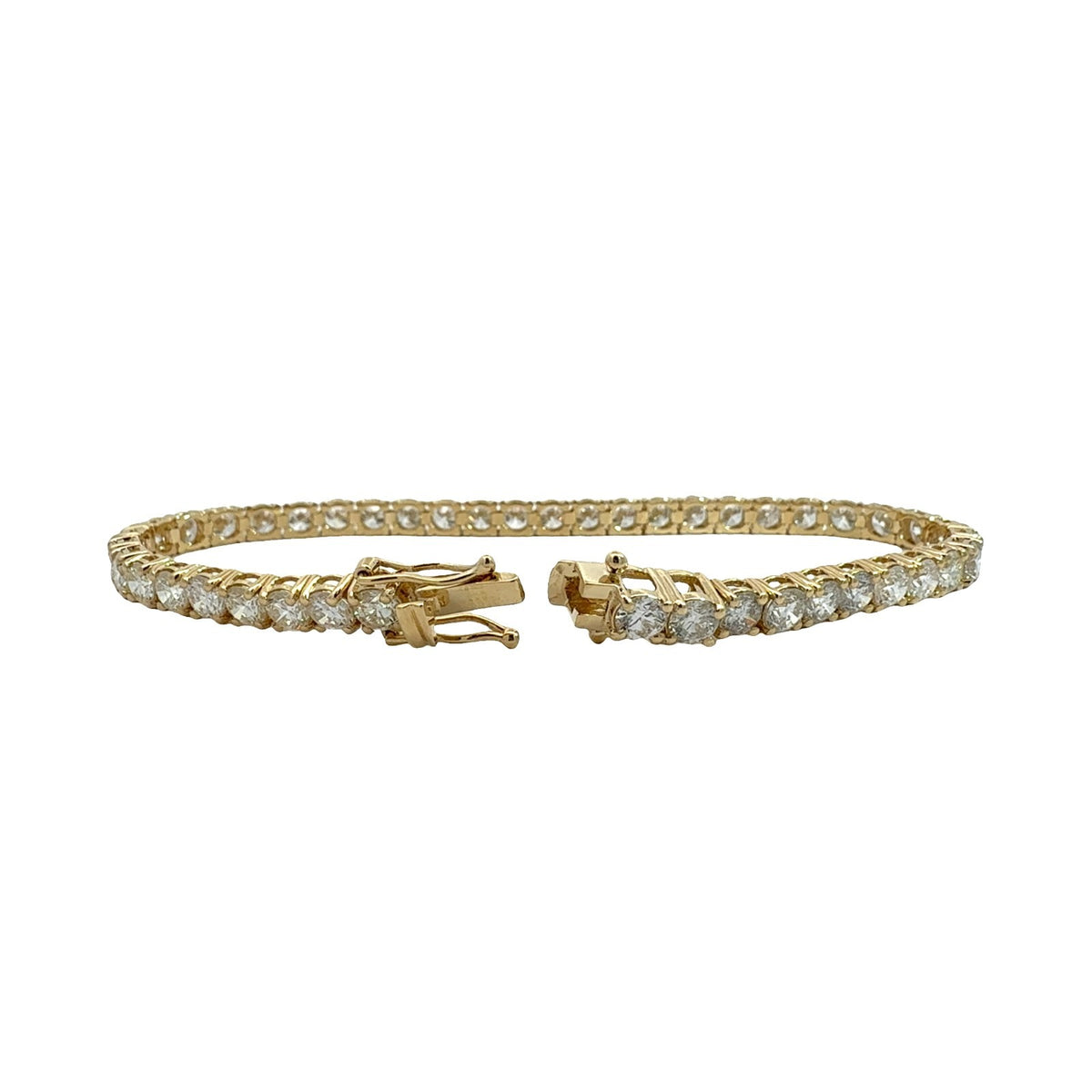 The Jewel Box 14k Yellow Gold 10.36ctw Diamond Tennis Bracelet 7.25"2