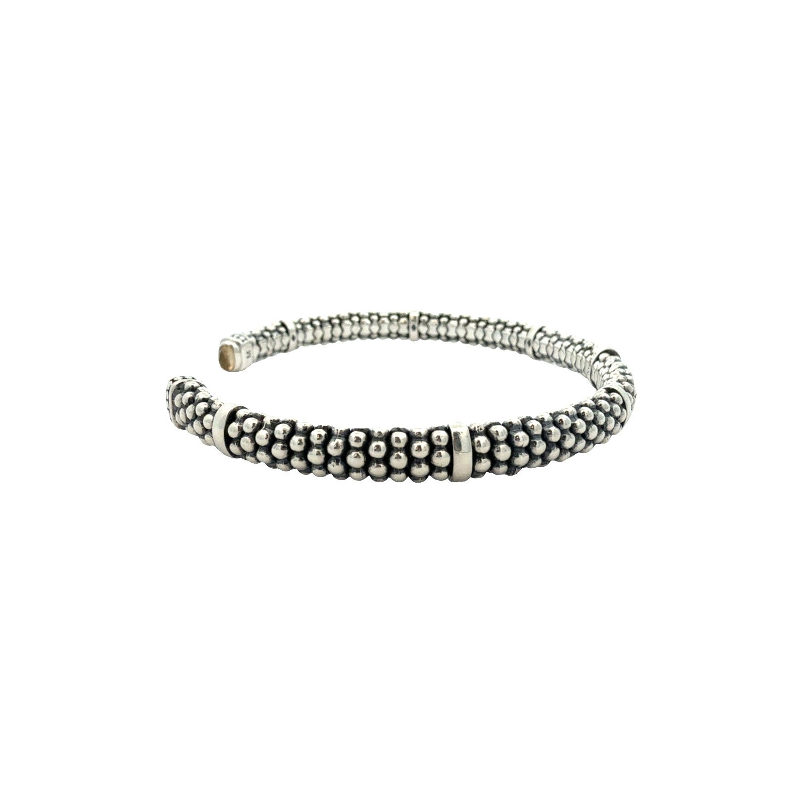 LAGOS Caviar Sterling Silver and Citrine Cuff Bracelet Medium 6.5"4