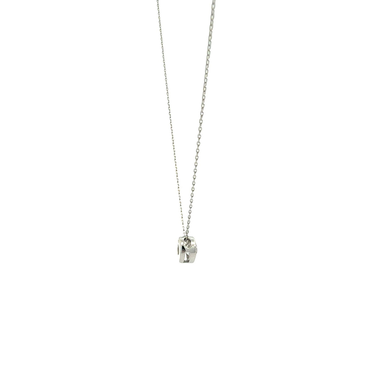 14k White Gold and 0.46cttw Diamond Bezel Set Solitaire Pendant Necklace2