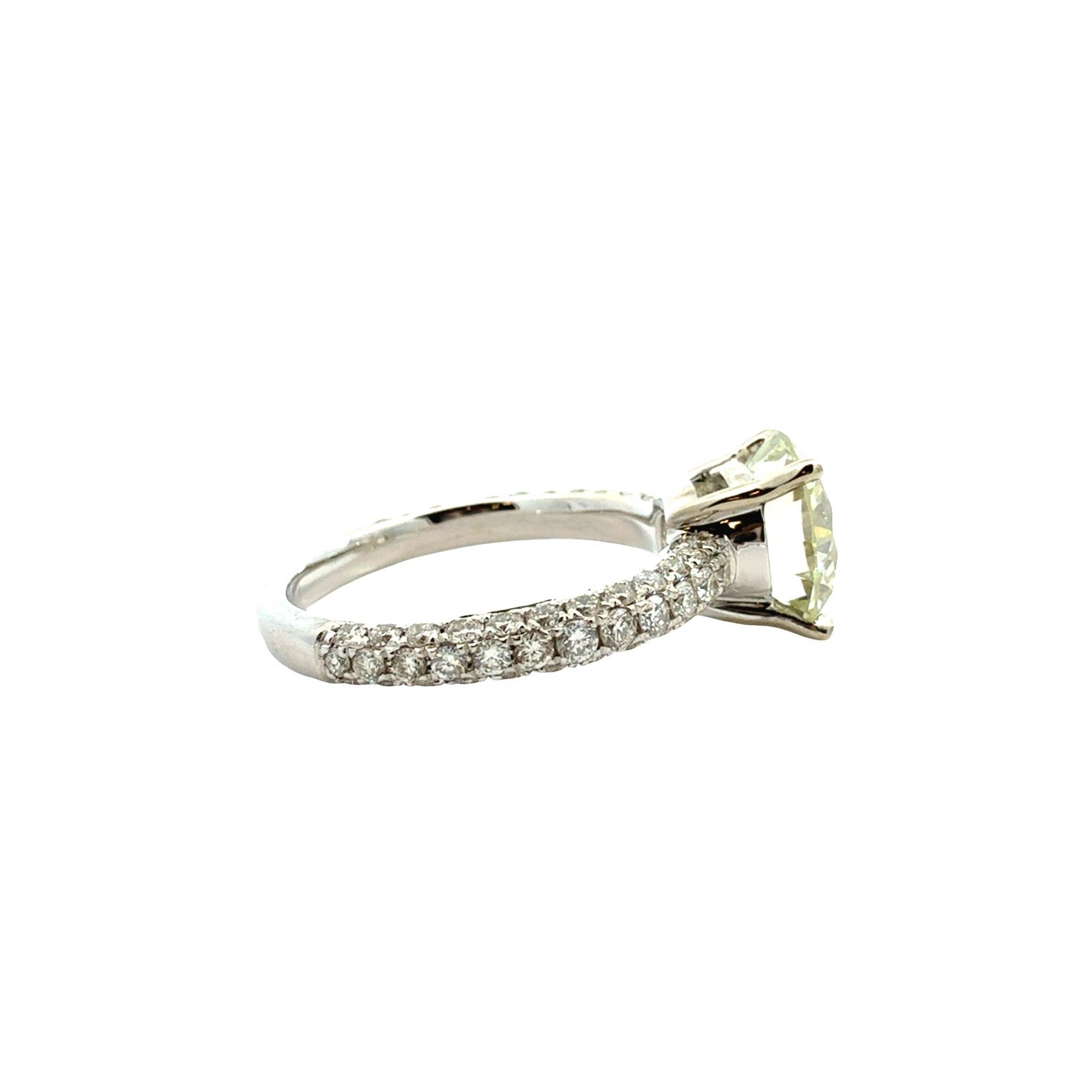 14k White Gold 6.61cttw Round Diamond and Pave Band Engagement Ring3
