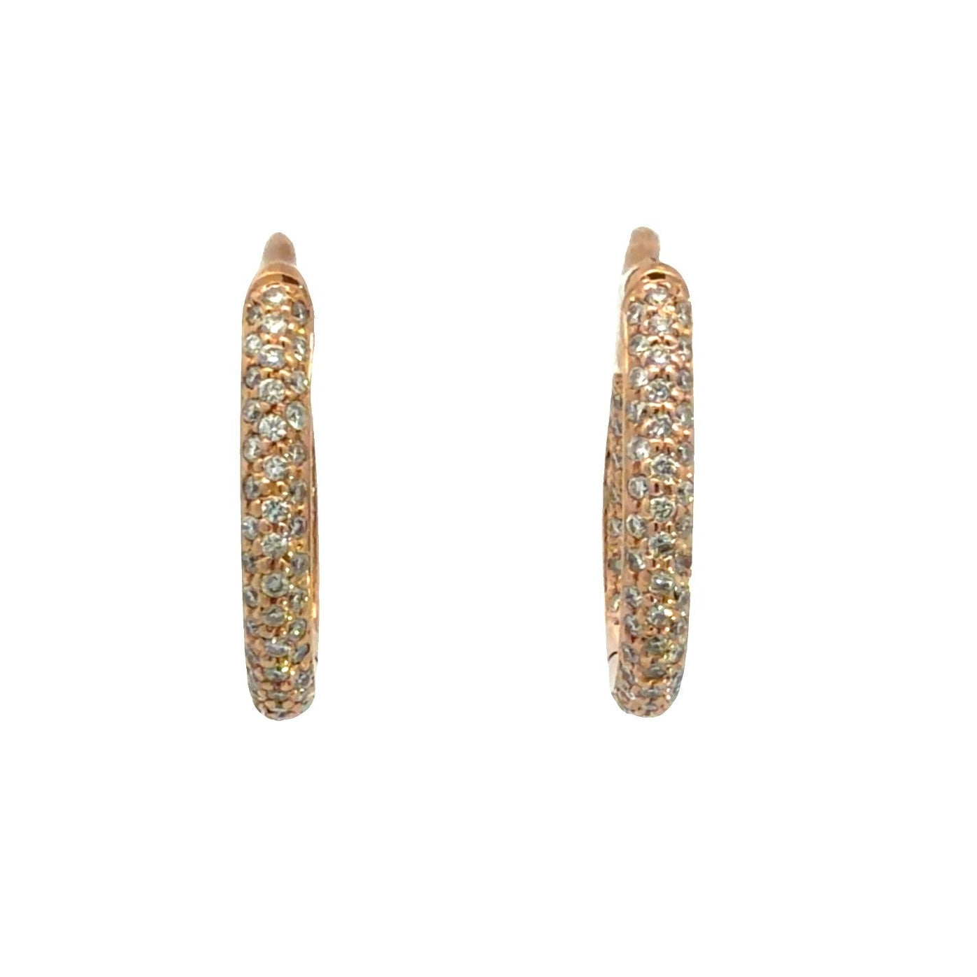 18k Rose Gold and 1.00ctw Diamond Hoop Earrings0