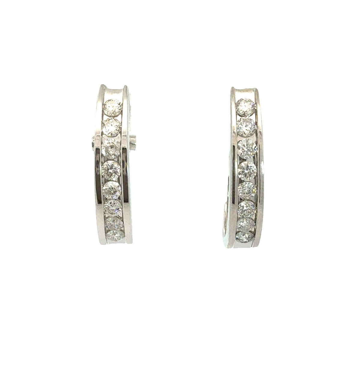 14k White Gold 0.96ctw Brilliant Pavé Diamond Earrings0