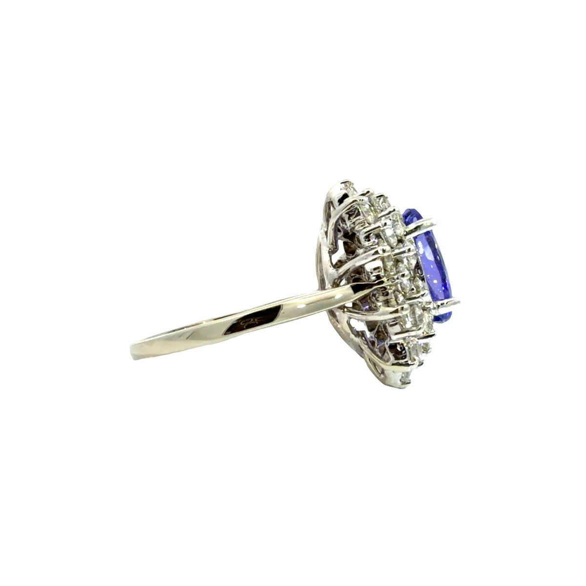 14k White Gold 3.50ctw Tanzanite 1.70ctw Diamond Ring-AIGL Appraisal Included2