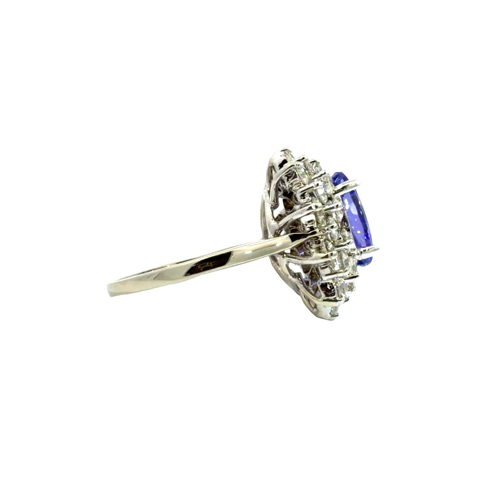 14k White Gold 3.50ctw Tanzanite 1.70ctw Diamond Ring-AIGL Appraisal Included2