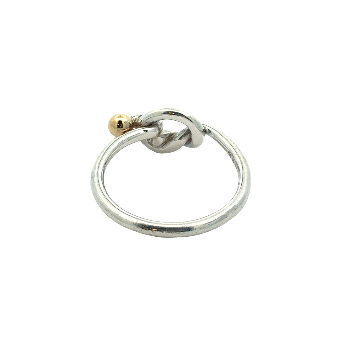 Tiffany&Co. Sterling Silver and 18k Yellow Gold Love Knot Ring4