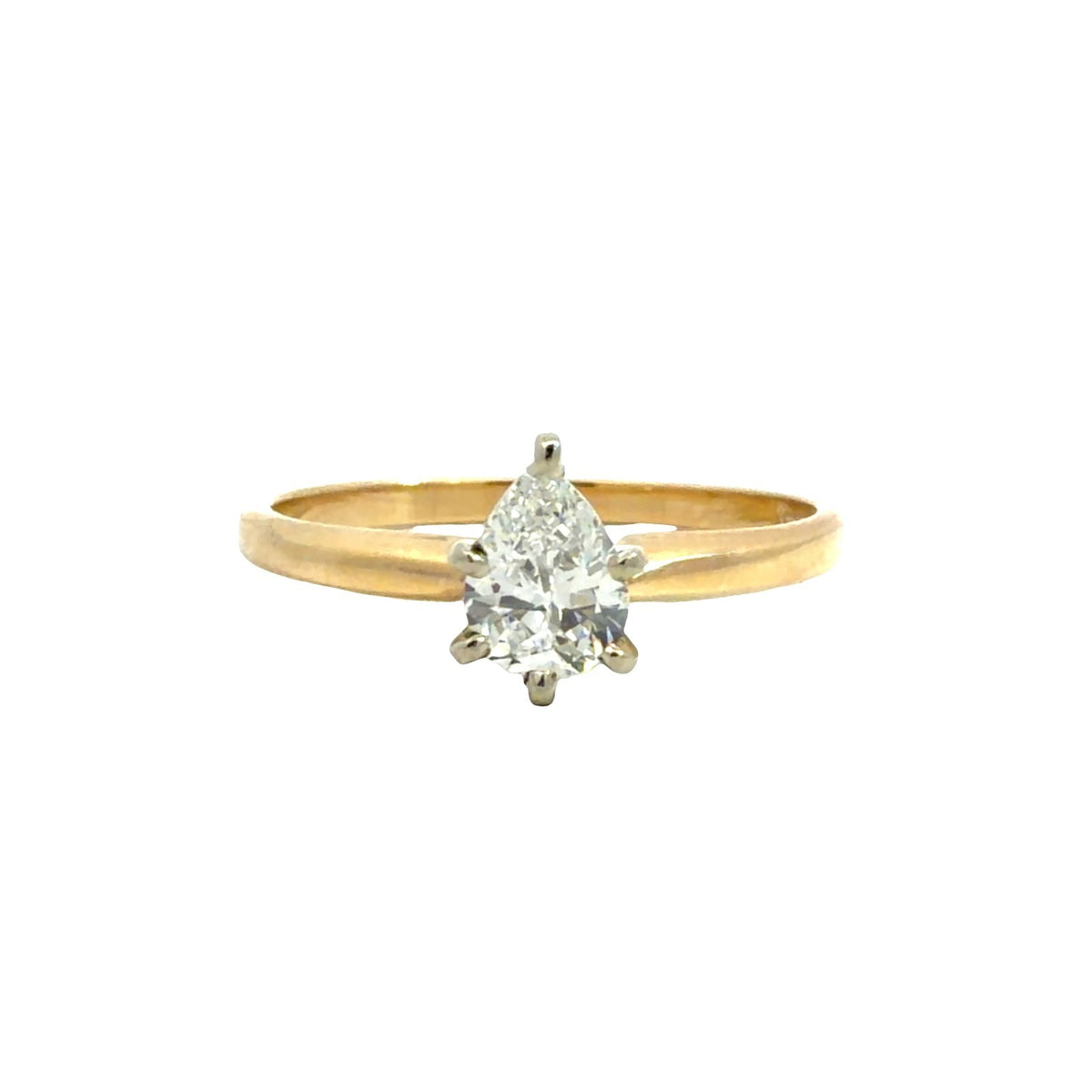 14k Yellow Gold &amp; 0.34tcw Pear-Cut Diamond Solitaire Engagement Ring0