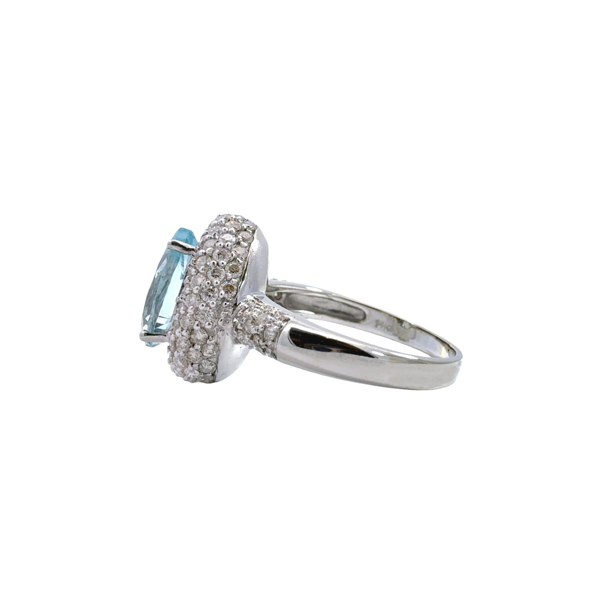 Le Vian 14k White Gold 3.60tcw Aquamarine 1.73cttw Diamond Halo Cocktail Ring2