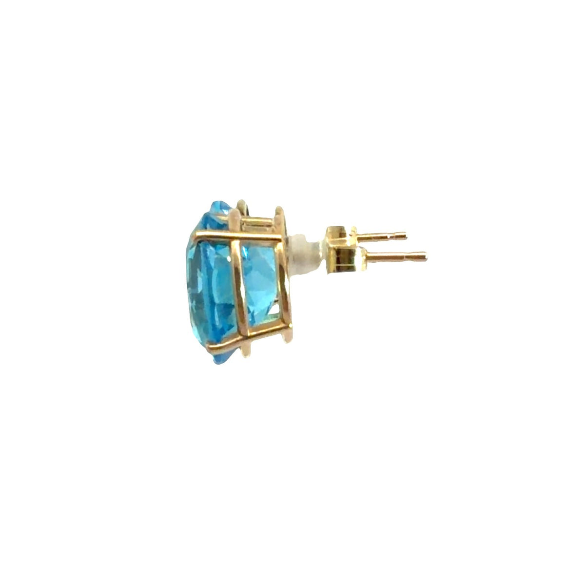 14k Yellow Gold 5.80cttw Oval Blue Topaz Stud Earrings2