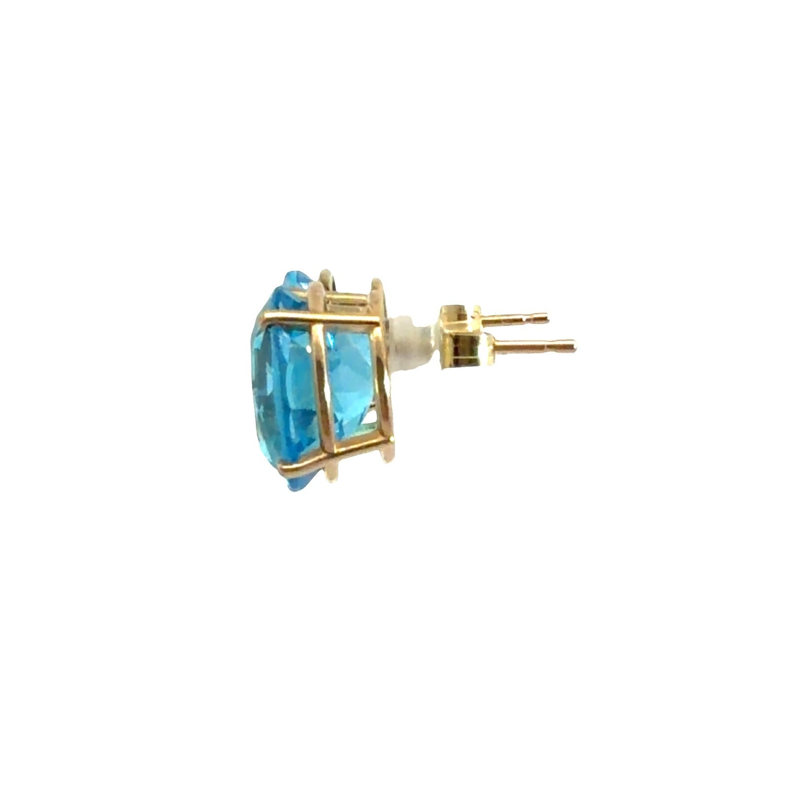 14k Yellow Gold 5.80cttw Oval Blue Topaz Stud Earrings2