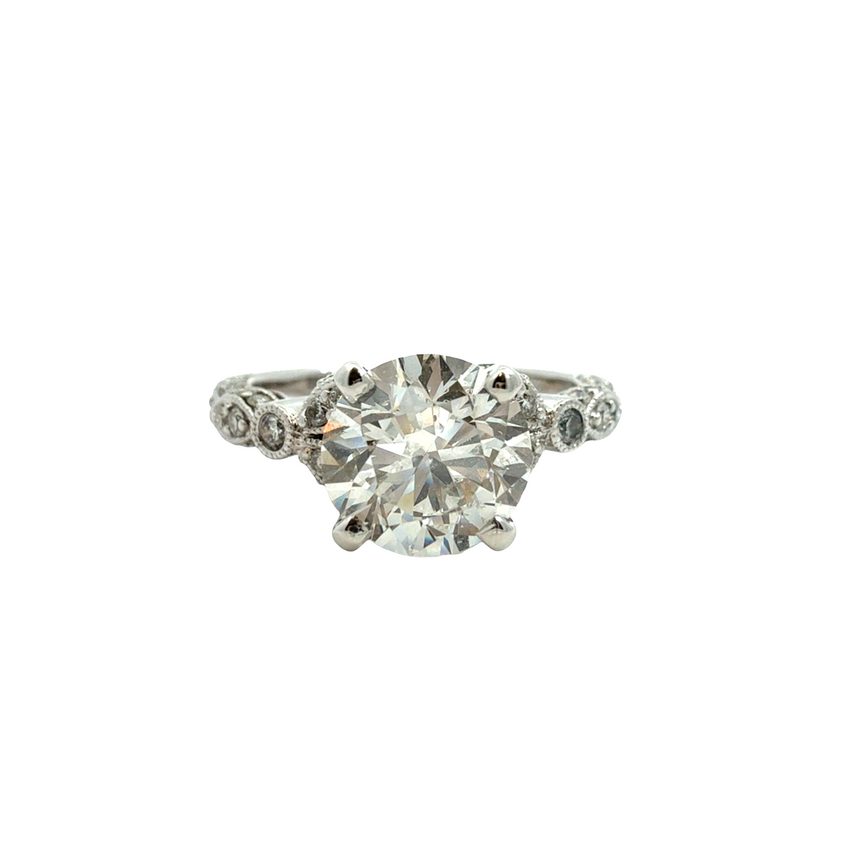 18k White Gold 2.03cttw(1.56tcw) Diamond Vintage-Inspired Engagement Ring 0