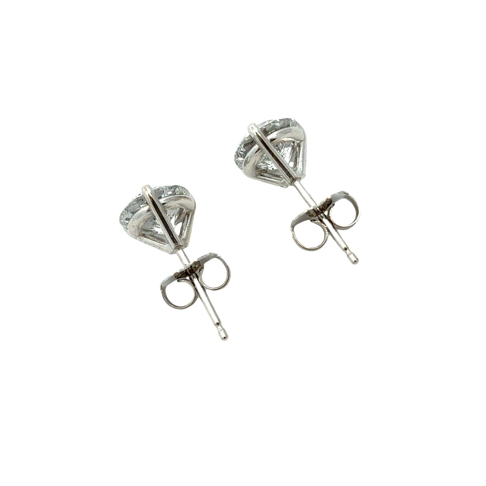 14k White Gold Round Brilliant 2.40cttw Diamond Stud Earrings4