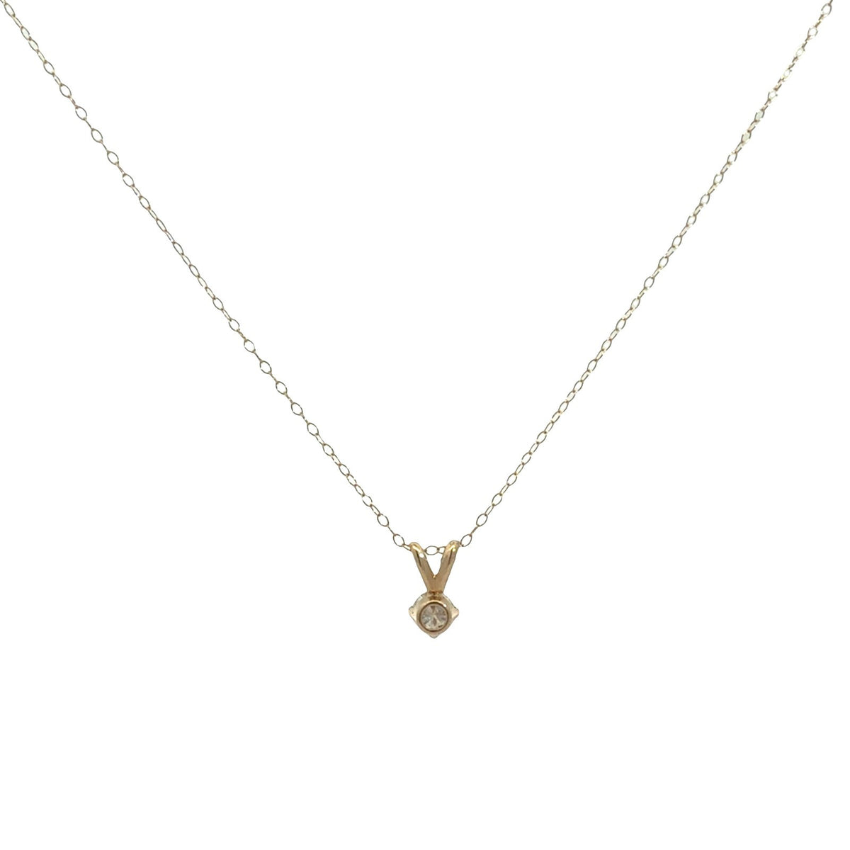14k Yellow Gold 0.29tcw Diamond Round Solitaire Pendant Necklace3