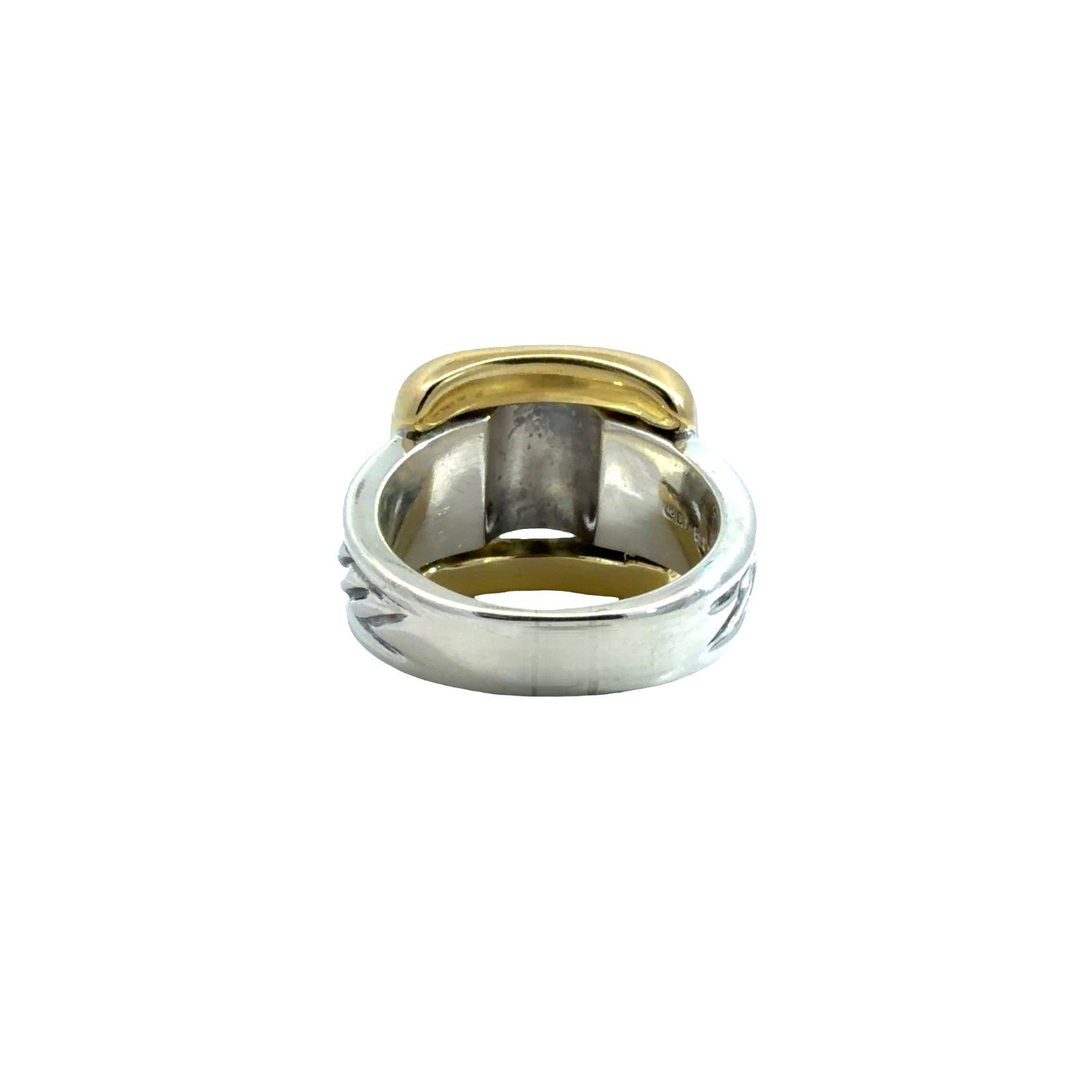 David Yurman Sterling Silver & 18k Yellow Gold Cable Fashion Ring Size 72