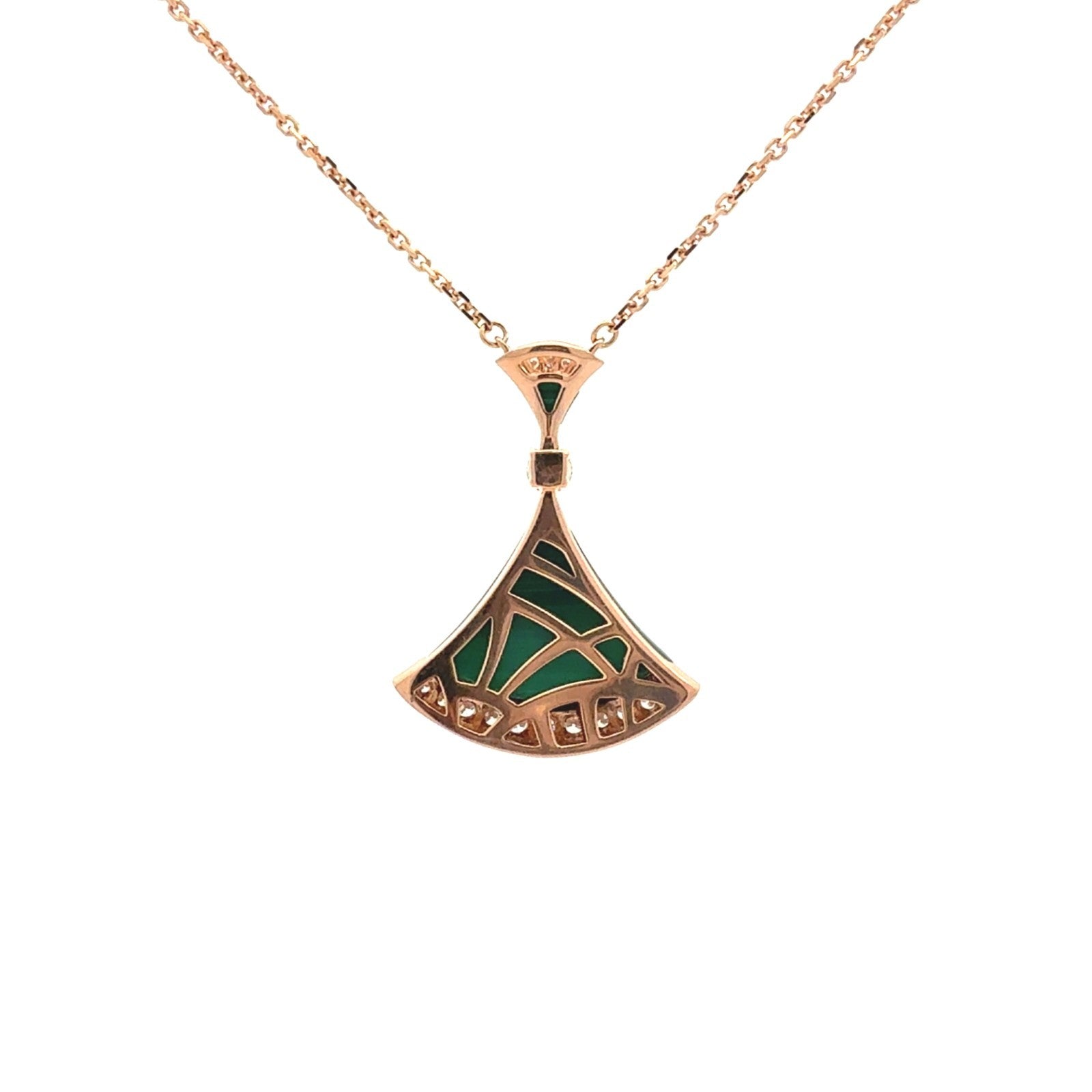 Bvlgari Divas' Dream 18k Rose Gold Necklace with Malachite and 0.32ctw Diamond3