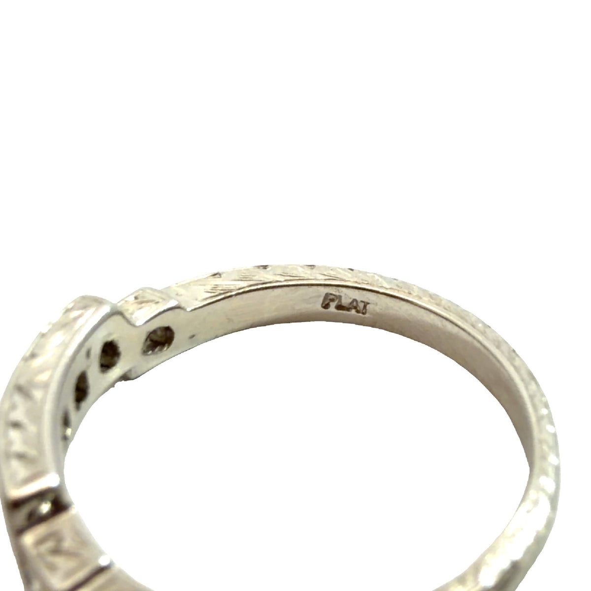 Platinum Bezel Set Princess Cut 0.48cttw Diamond Bands Size 5.56