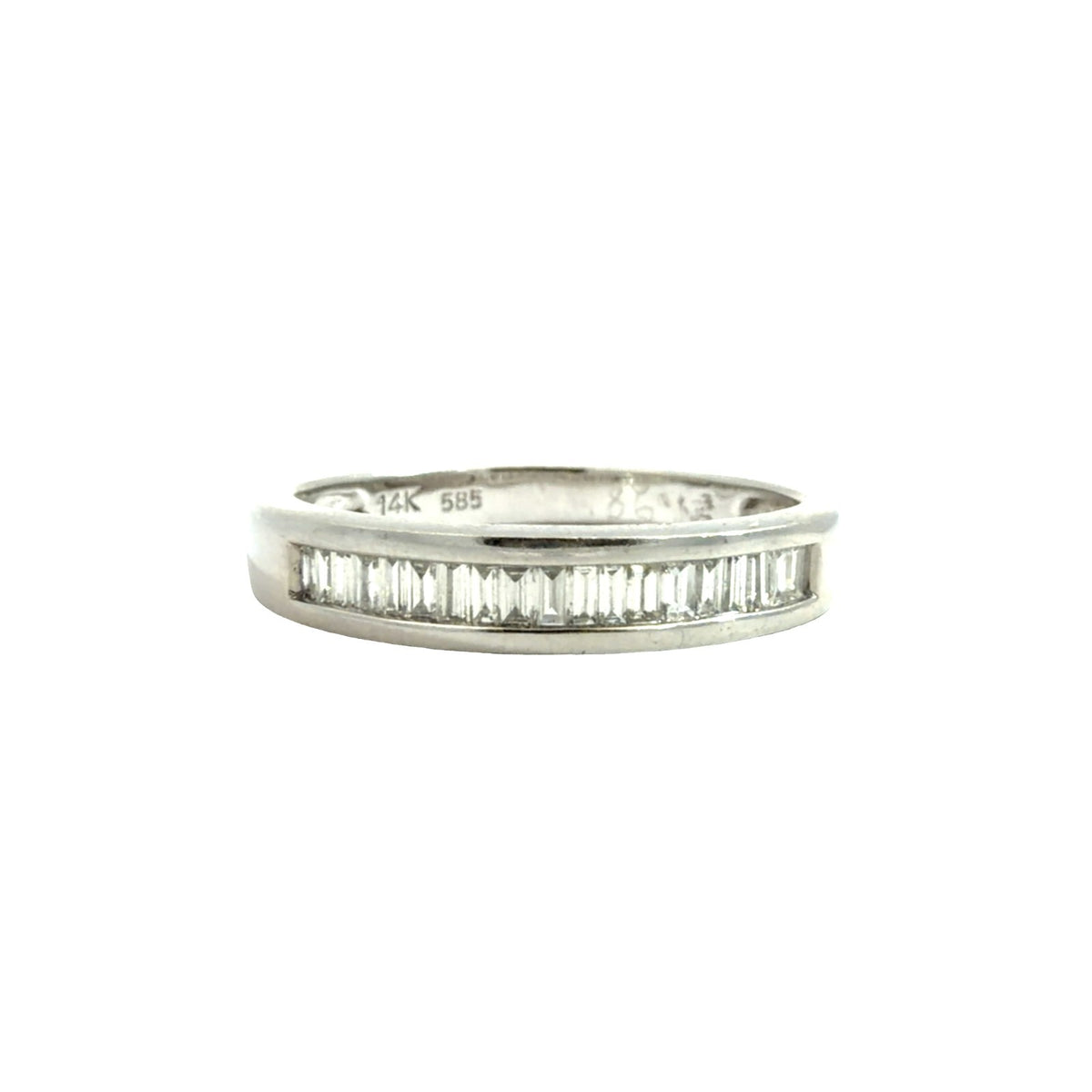 14k White Gold Channel Set 0.28cttw Baguette Diamond Band Size 5.750