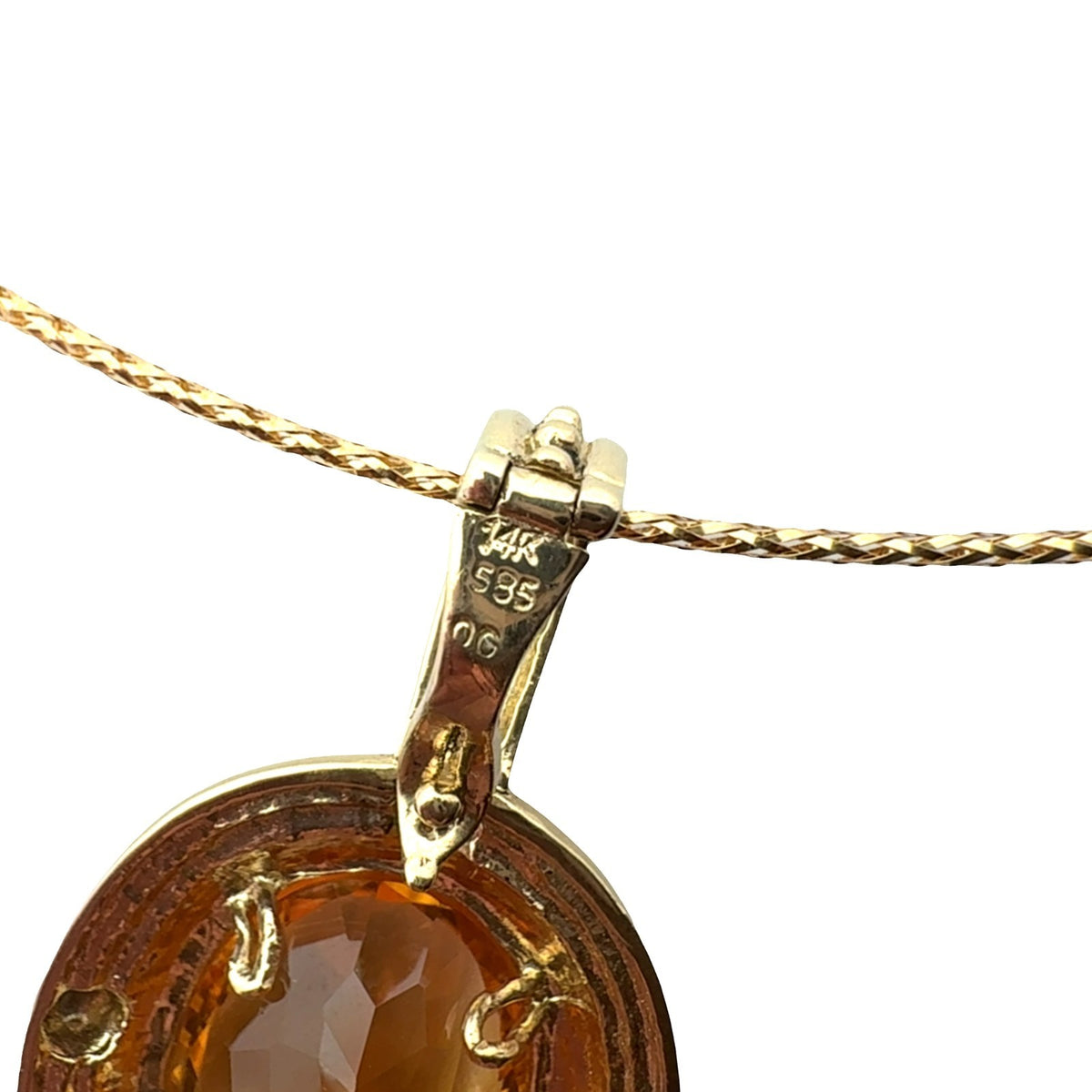 Vintage 14k Yellow Gold Necklace with 7.58ctw Citrine5