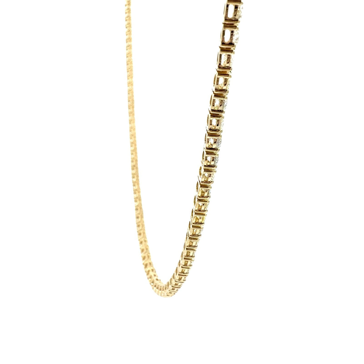 NEW 14k Yellow Gold 21.63cttw Diamond Tennis Necklace 16.5"2