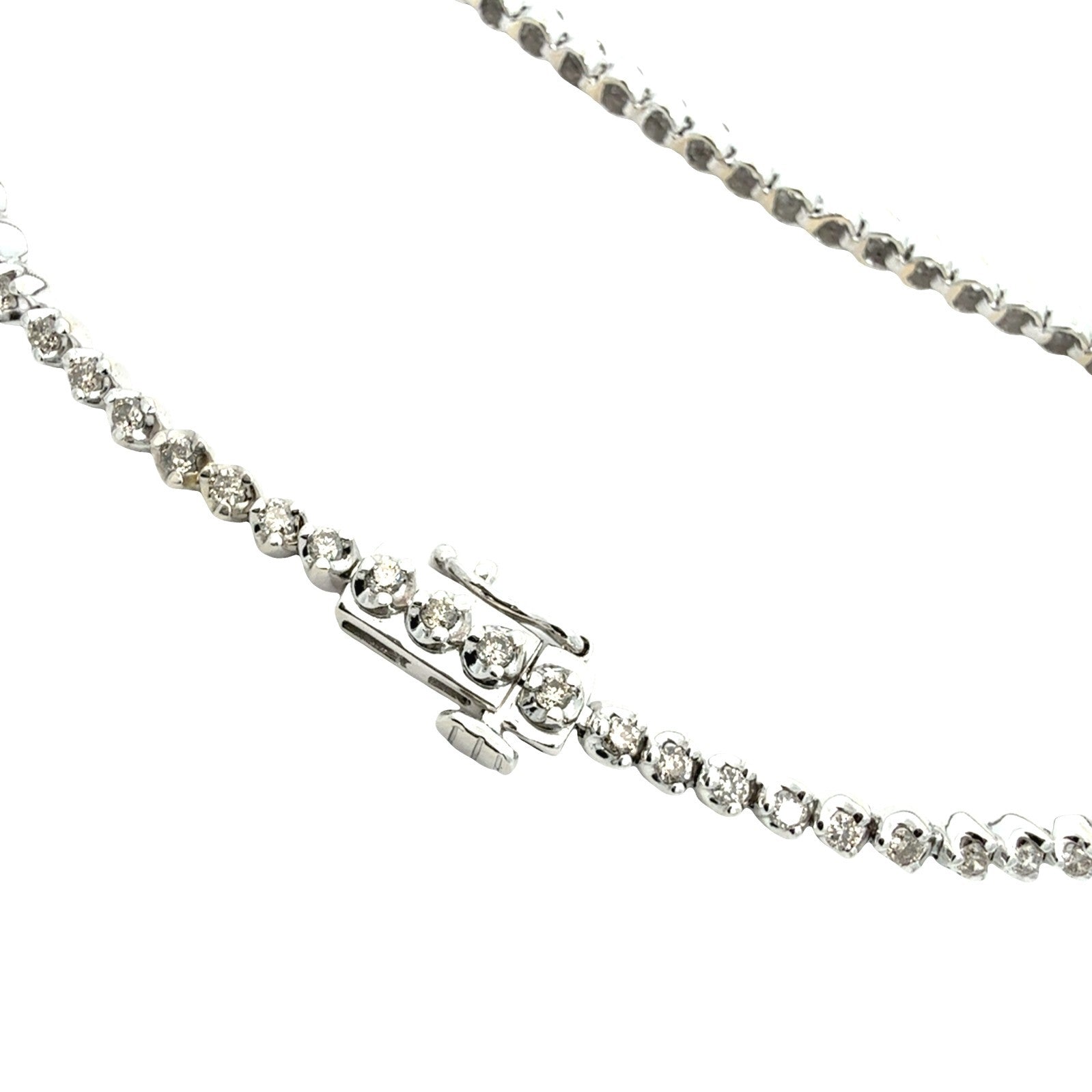 10k White Gold and Round Brilliant 1.24cttw Diamond Tennis Bracelet5