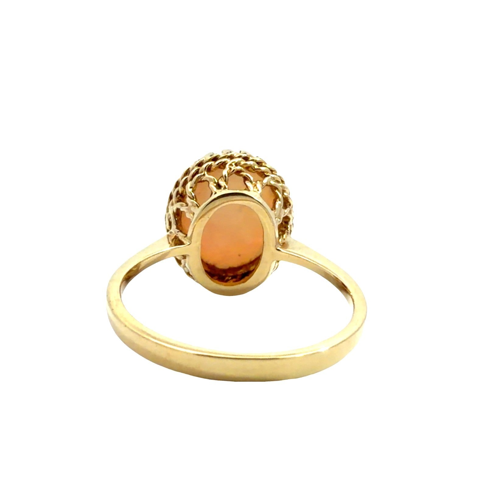 Vintage 14k Yellow Gold and 2.60ctw Oval Opal Cocktail Ring Size 7.53