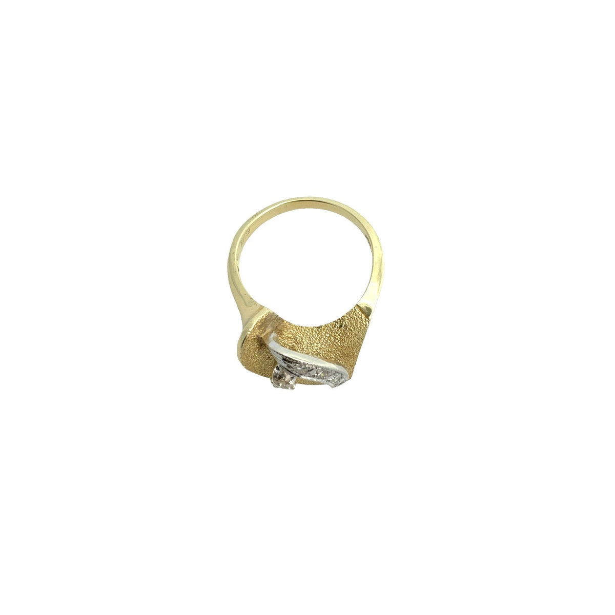 Stamped 14k Yellow Gold and Diamond Bypass Ring Size 6.254
